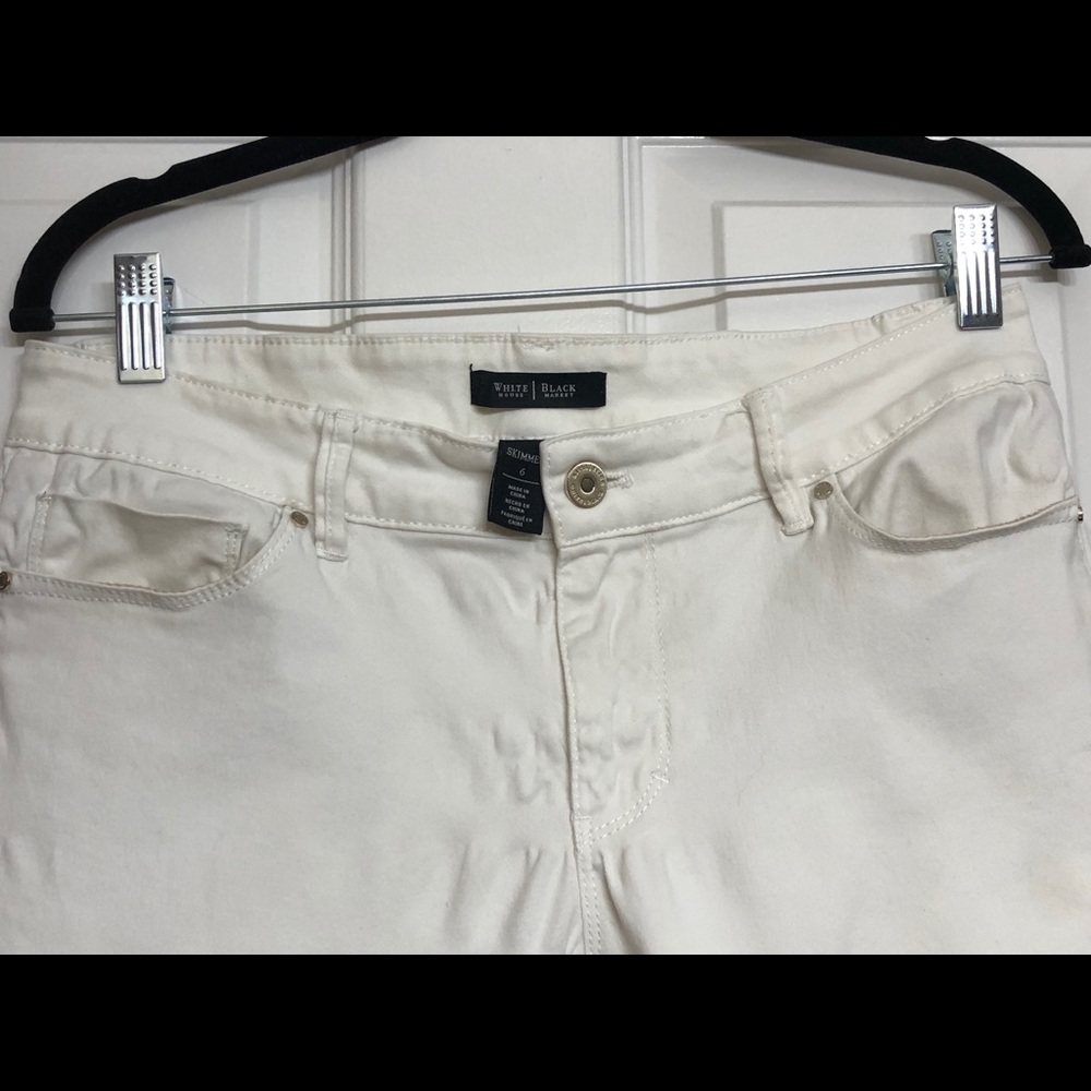 WHBM Silver Studded White Skimmer Pants - Picture 8 of 13